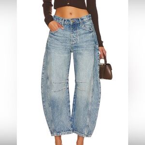 Free People x We The Free Good Luck Mid Rise Barrel Jeans Size 25